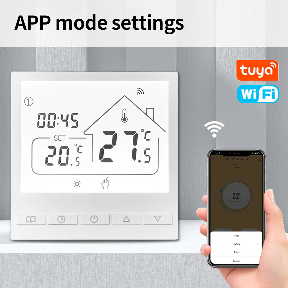 Tuya WiFi Smart Thermostat Temperature Controller for Electric Floor Heating Water/Gas Boiler Temperature  Google Home Alexa