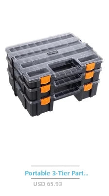 Stackable Toolbox Rolling Mobile Organizer Telescopic Comfort Grip Handle Upright Rigid Pack Out Cart Wheels Secure Storage