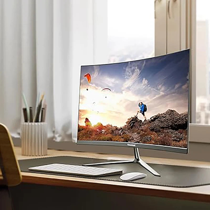 24.5-inch PC Screen, Curved(3000R) 100hz Gaming Monitor with Built-in Speakers FHD 1080p 1ms Bezel-Less, Support HDTV, VGA