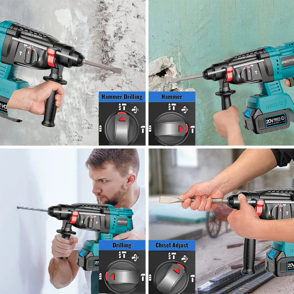 4 IN1 Power Tools Sets Brushless Cordless Angle Grinder  Electric Impact Hammer Drill Jigsaw Screwdriver for Makita 18V Battery