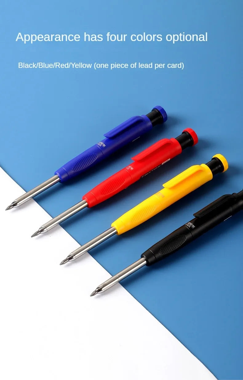 2.8mm Carpenter Mechanical Pencil with Sharpener for Woodworking Construction Long Head Carpenter Pencil Cute Stationery