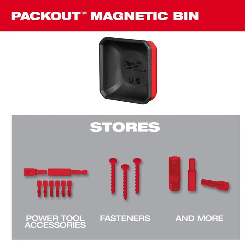 Milwaukee PACKOUT 48-22-8070 Magnetic Bin Hang Organize Storage Tool Box Tool Accessories Small Items Magnetic Dish