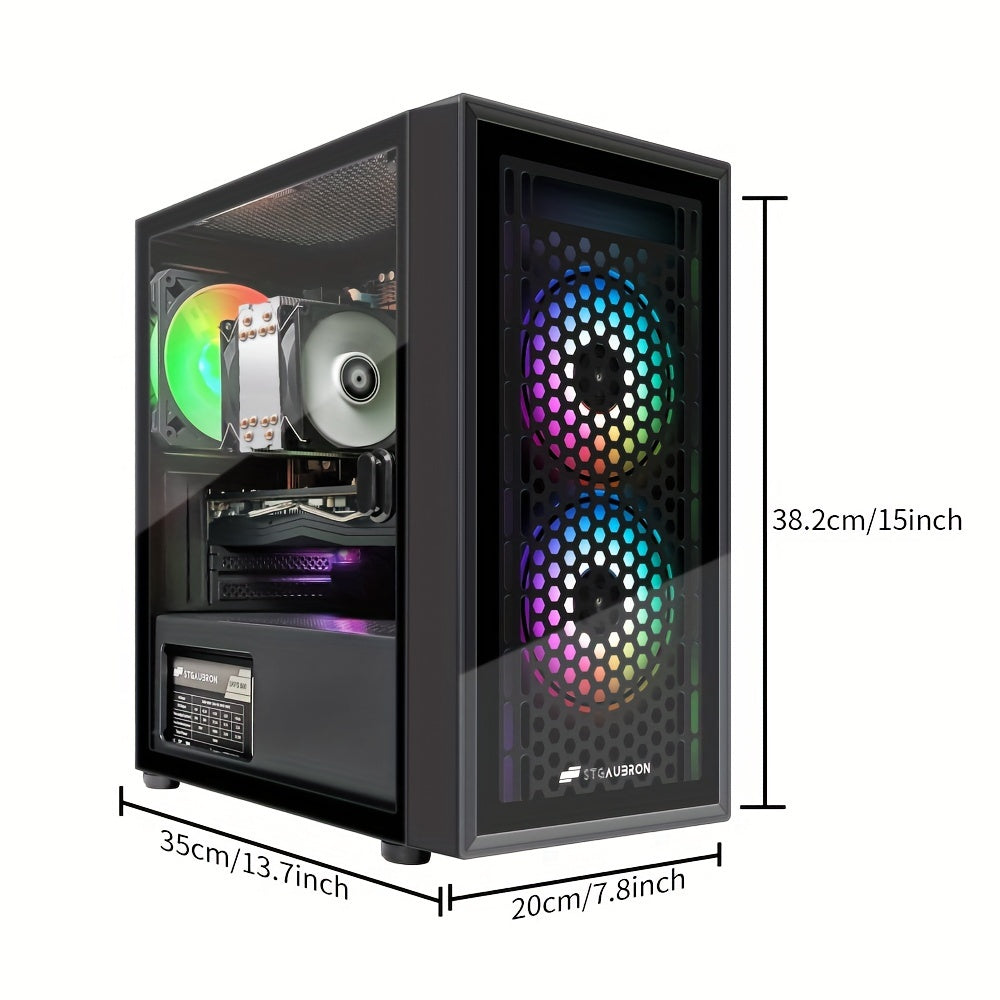 High-Performance Gaming PC with Intel i7 Xeon E5, RX 580 Graphics, 16GB RAM, and RGB Lighting