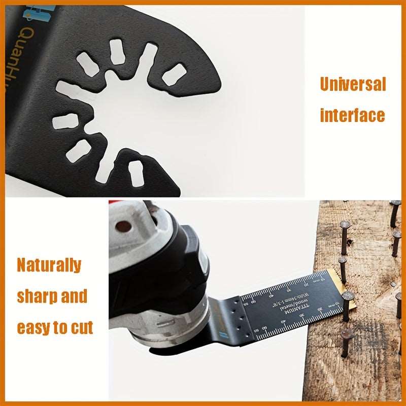 18pcs Multi-Tool Blades, Titanium Oscillating Tool Blades For Cutting Metal, Nails, Wood And Plastic. Professional General Purpose Quick Release Oscillating Saw Blade